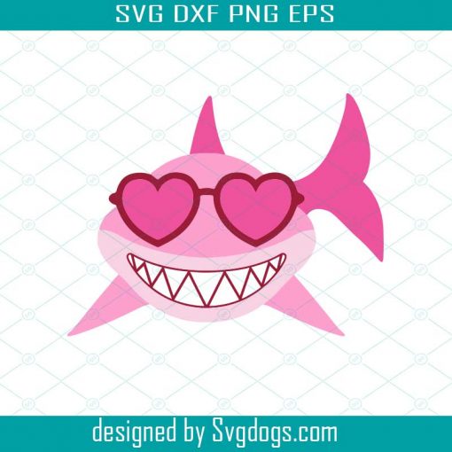 Baby Shark Svg, Shark valentine Svg, Shark Sunglasses svg, cute shark svg