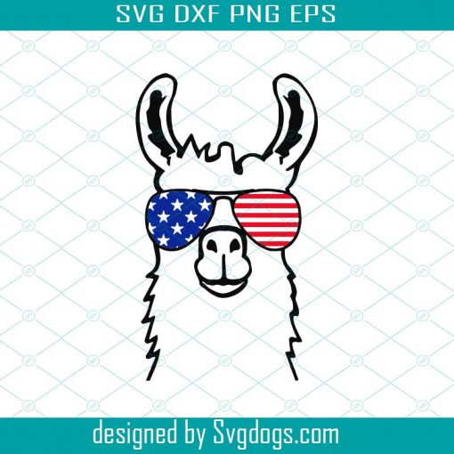 July 4th Llama Svg, Funny Llama Svg, Fourth Of July Llama Svg