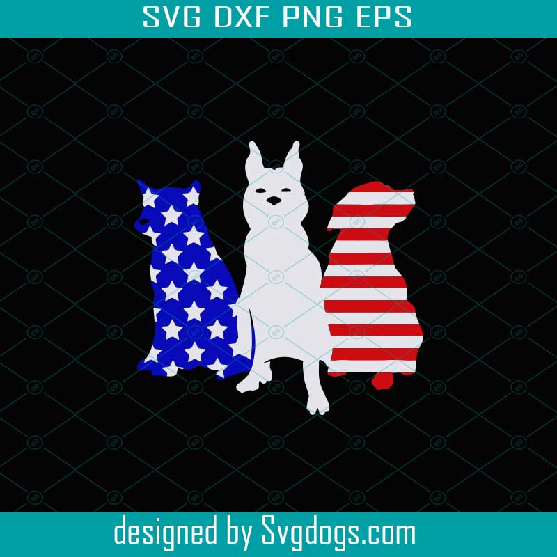 USA Flag Svg, Dogs Svg, Independence Day Decorations Svg, Pet Svg