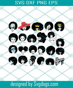 Afro Woman SVG, Afro Girl Svg, Afro Queen Svg