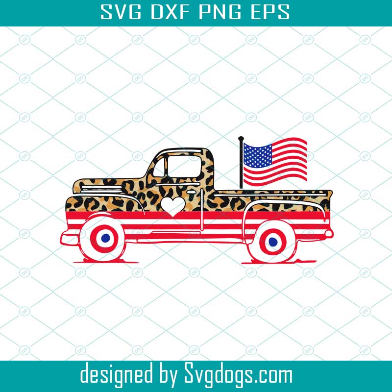 Download Patriotic Vintage Old Truck Svg Cheetah Leopard 4th Of July Truck Svg Svgdogs