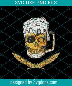 Pirate Skull Beer Mug Svg, Ded Beer Svg, Beer Svg