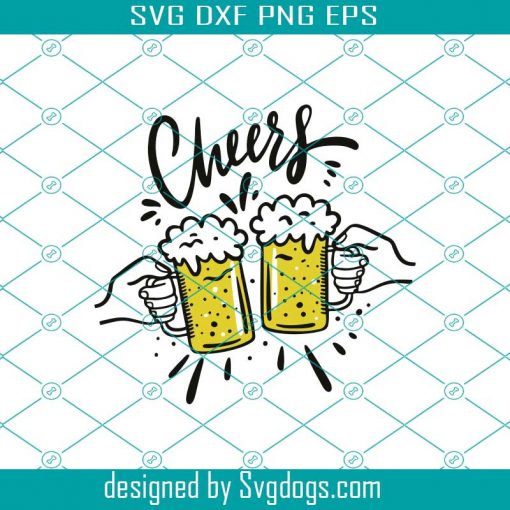 Cheers With Beer Glasses svg, Cheers SVG, Beer svg