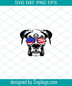 Boxer Dog Svg, Dog Svg, 4th July Of American Svg