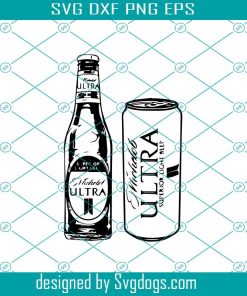 Michelob Ultra Beer Bottle and Can SVG Design