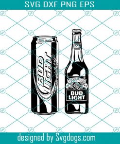 Bud Light Bottle and Can Alcohol Beer svg, Bud Light SVG, Alcohol svg