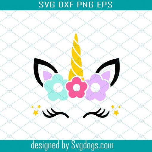 Unicorn SVG, Unicorn Eyelashes SVG, Unicorn Birthday SVG, Magical Unicorn SVG, Unicorn Face SVG