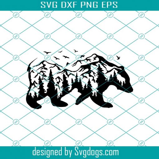 Bear Nature Svg Bear Svg, Forest Svg, Camping Svg