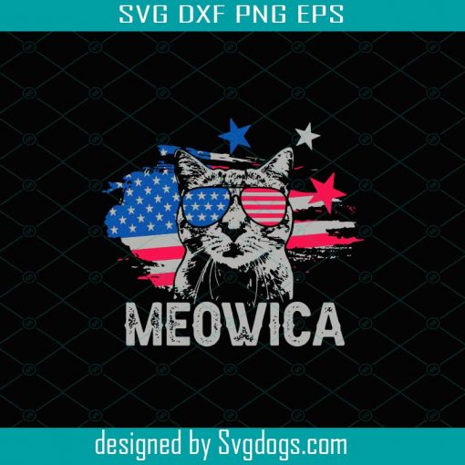 Meowica Cat 4th Of July Svg, Cat 4th Of July Svg, 4th Of July Svg