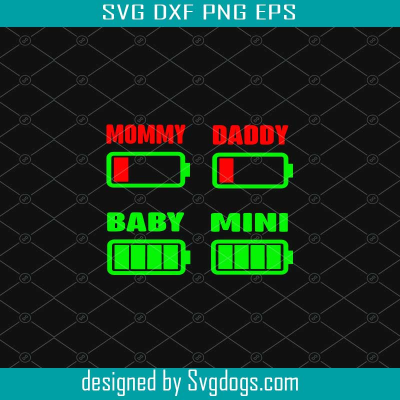 Battery SVG, Low Battery SVG, Mom SVG, Family SVG