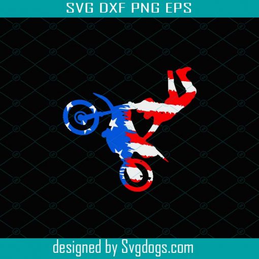 Dirt bike svg, motorcycle svg, america flag svg, motocross SVG