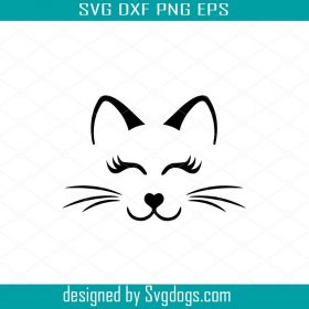 Cat Face svg, Kitten Whiskers svg - SVGDOGS.COM