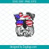 Boxer Dog USA Flag Glasses Svg, Head Dog Svg, Boxer Dog USA Svg