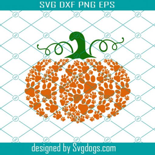 Pumpkin Paw Prints Dog Halloween svg, Halloween svg