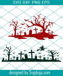 Halloween Graveyard Scary Cuttable svg, Halloween Svg