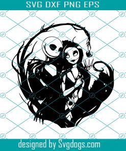 Jack Skellington And Sally Heart svg, The Nightmare Before Christmas SVG