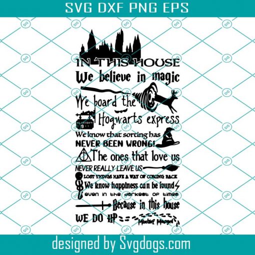 In this house svg, Harry Potter SVG, Hogwarts svg