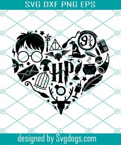 Harry Potter Heart Svg, Heart SVG, Hogwarts SVG