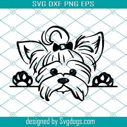 Yorkie Peeking Smiling Dog Breed Svg, Animal Pet Svg, Puppy Paw Canine Pedigree Svg