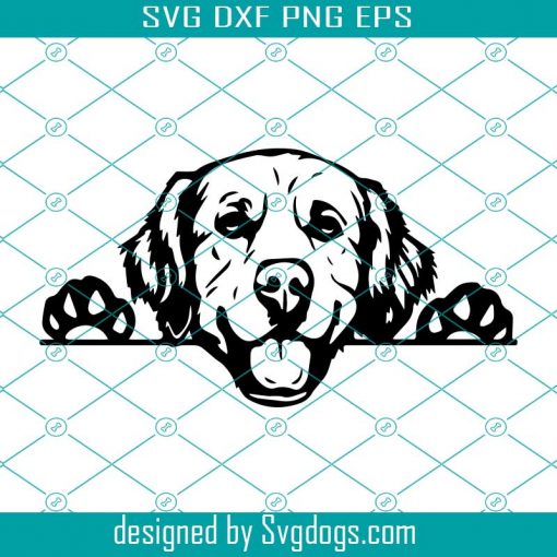 Retriever Dog Svg, Peeking Smiling Dog Breed Svg, Animal Pet Puppy Paw Svg