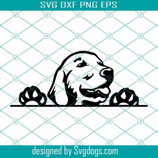 Golden Retriever Svg,  Peeking Smiling Dog Breed K-9 Animal Pet Svg, Smiling Dog Svg