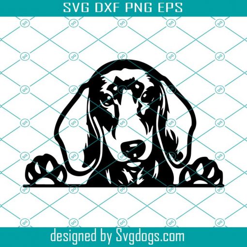 Dachshund Peeking Smiling Dog Svg, Animal Pet Puppy Paw Svg, Dog Svg