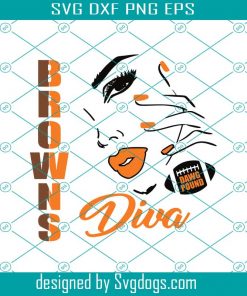 Browns Diva Football Svg, Cleveland Browns