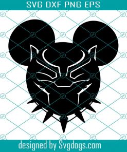 Mickey Black Panther SVG, Black Panther mouse head Svg, Black Panther SVG