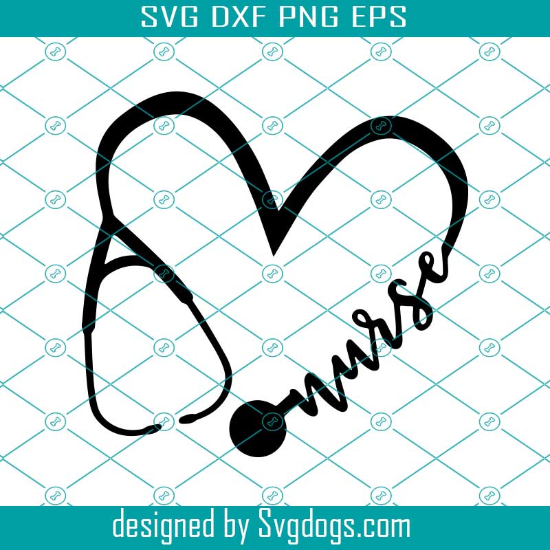 nurse heart stethoscope SVG, nurse SVG