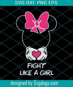 Fight like a girl disney breast cancer svg