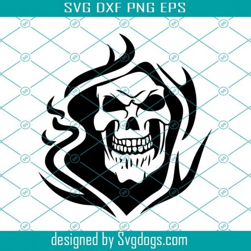 Grim Reaper Fire Svg, Flame Smoke Svg, Skull Death Sickle Killer Svg, Grim Biker Tattoo Svg, Skeleton Bone Svg