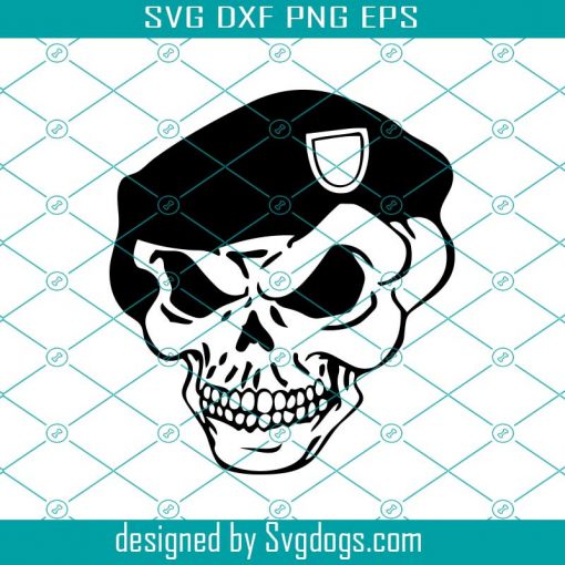 Skull Green Svg, Beret Military Svg, Marines Army Svg, Navy Bones Tattoo Svg