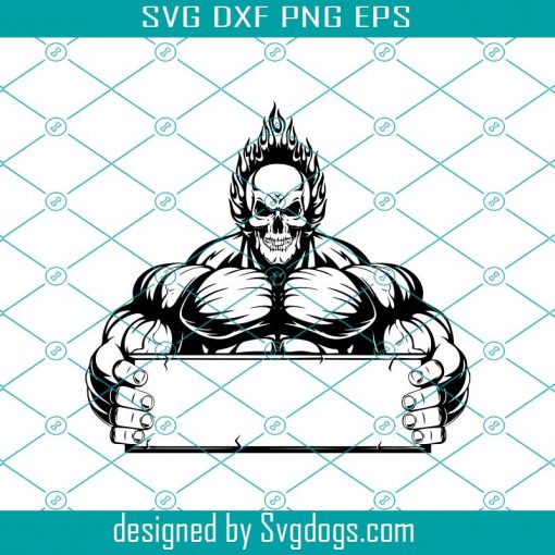 Bodybuilder 5 Muscle Banner Svg, Skull Fire Fit Svg, Weightlifting Bodybuilding Svg, Gym Weights Svg