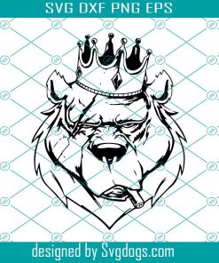 King Bear svg, Bear logo, Wild bear svg cutting , Polar bear cut file, Brown bear clipart