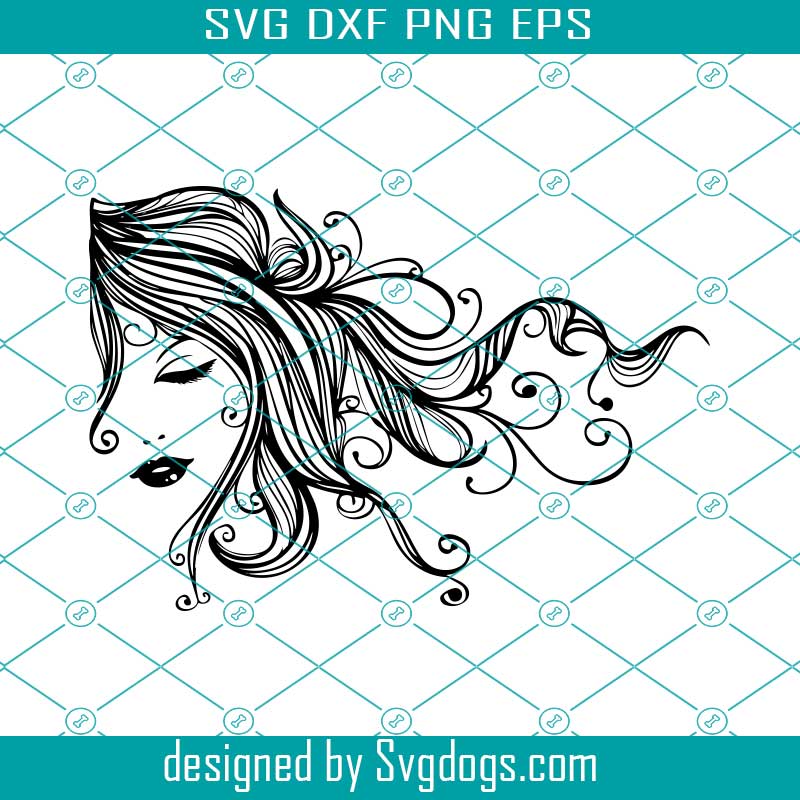 Download Beautiful Woman Princess Brunette Long Hair Flowing Svg Svgdogs