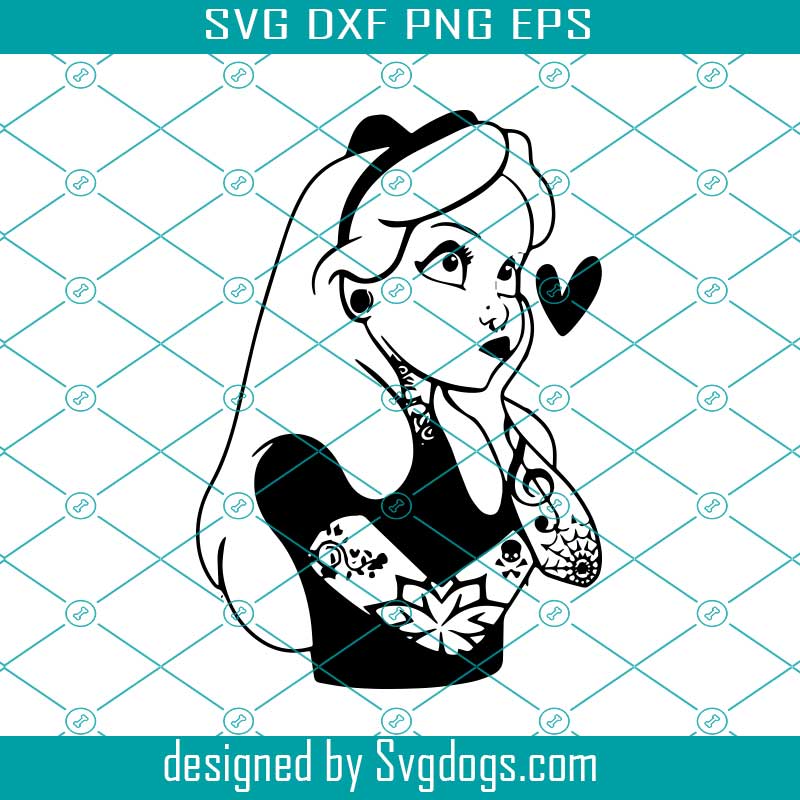 Download Alice In Wonderland Svg Punk Princess Svg Disney Svg Tattoo Svg Svgdogs
