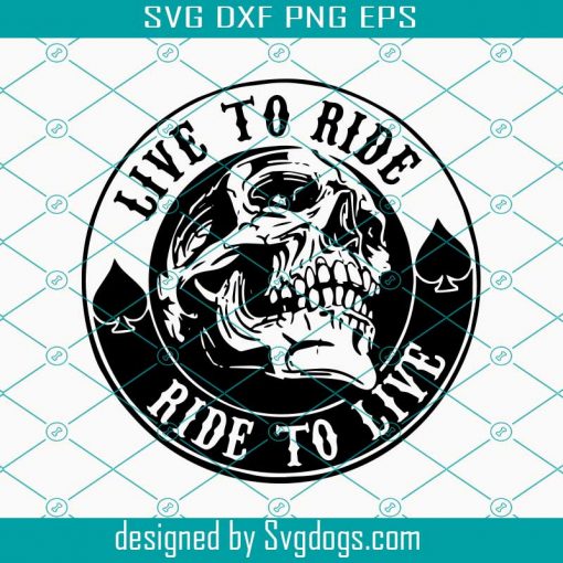 Dead Biker Skull Svg, Laser Engraved Svg, Live To Ride Svg