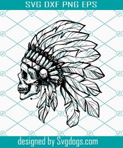 Indian skull svg, Skull logo, Biker skull svg, Anatomy skull cut file, Dead skull svg