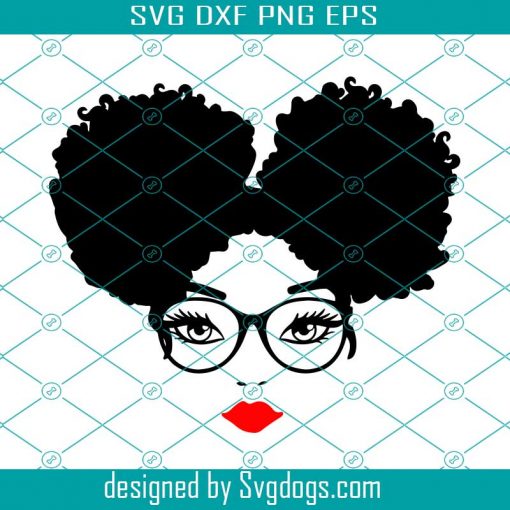 Afro Puff Svg, Woman with Glasses Svg