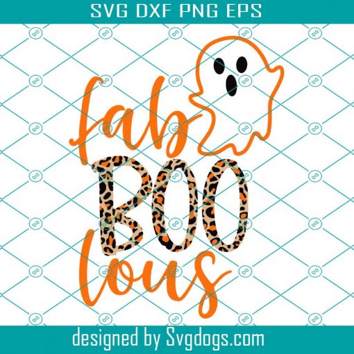 Fab Boo Lous Svg, Halloween SVG, Halloween Shirt Svg, Leopard Print Svg, Ghost Svg