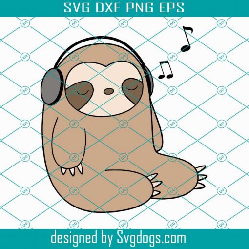 Sloth Music Svg, Cute Sloth svg,Sloth Lover Svg, Hydroflask Sticker Svg, Vine Sticker, Quote Sticker Svg, Laptop Sticker, Waterproof Sticker, Meme Sticker, Cool Sticker Svg