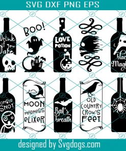 Alcohol Halloween Wine Bag Bundle svg