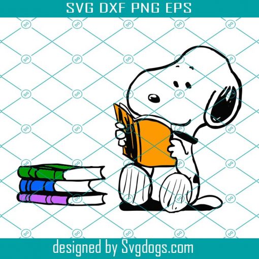 Snoopy Reading Books Svg, Snoopy Svg , Reading Books Svg
