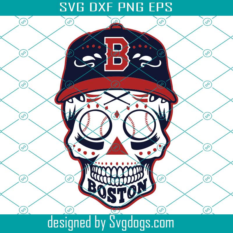 Boston Red Sox Skull Boston Red Sox Svg Boston Red Sox Png Digital Download Svgdogs