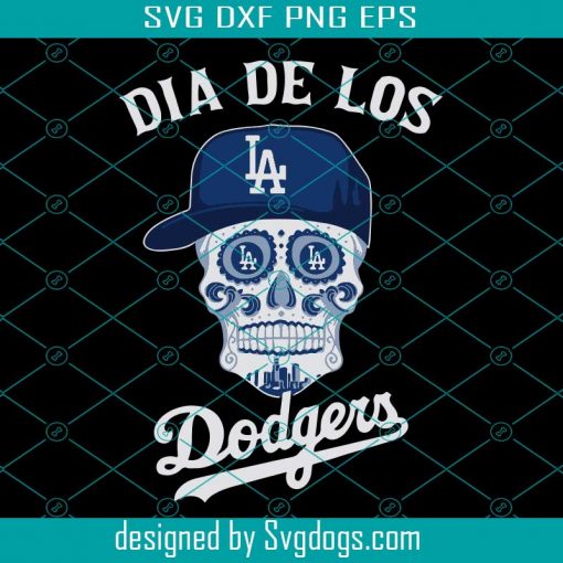 Dia De Los Los Angeles Dodgers Sugar Skull Svg, Los Angeles Dodgers Svg
