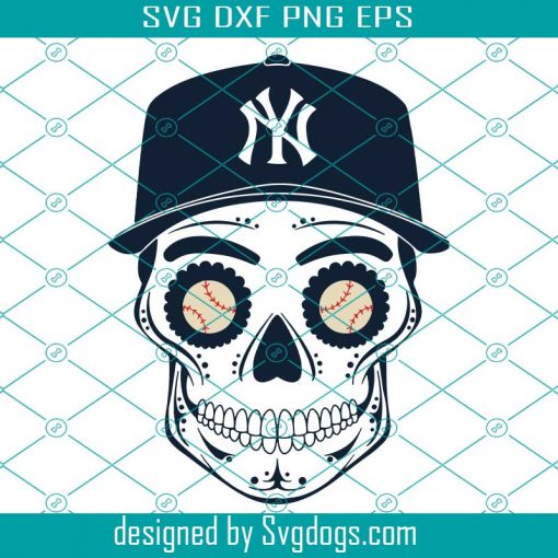 New York Yankees Sugar Skull Svg, New York Yankees Svg, Skull Svg