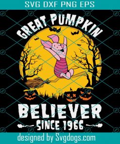 Pig Great Pumpkin Believer Since 1966, Halloween Svg, Happy Halloween, Halloween Gift, Halloween Day, Trick Or Treat Halloween, Pig Svg, Cute Pig, Pumpkin Svg, Love Pig, Poor Bear Cartoon Svg, Cartoon Svg