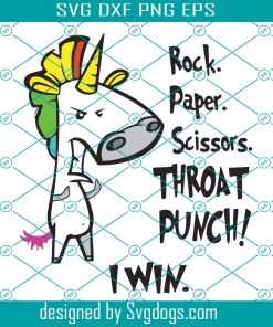 Rock Paper Scissors Throat Punch I Win Svg, Trending Svg, Unicorn Svg, Cute Unicorn Svg, Funny Unicorn Svg