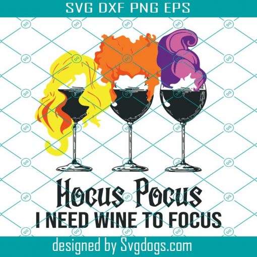 Hocus Pocus Svg, I Need Wine To Focus Svg, Duck Witch Halloween Svg