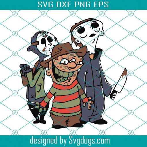 Friends Horror Svg, Friends Halloween Svg, Horror Movie Killers Svg